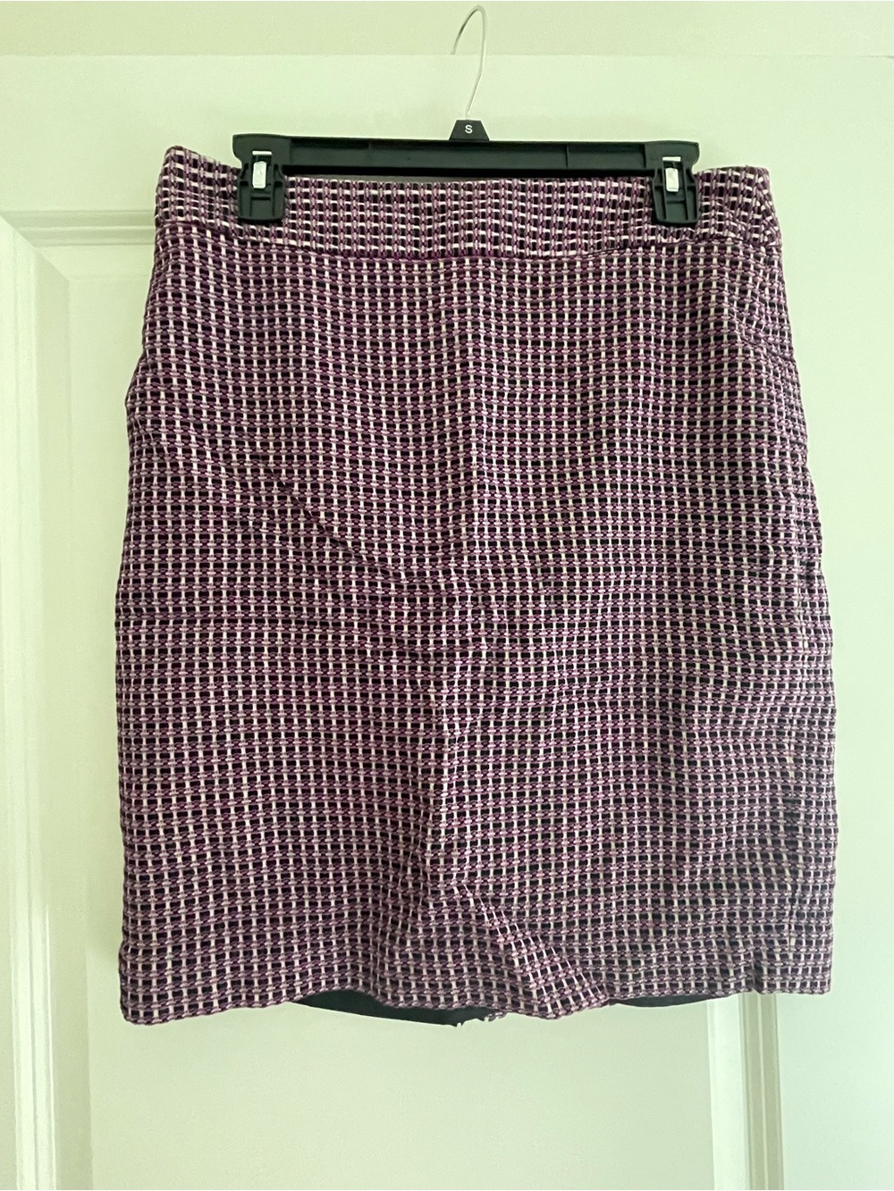 Ann Taylor Purple Houndstooth-Style Pencil Skirt